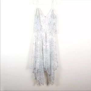 THEIA Dress Black White Floral Embroider Off The Shoulder elegant